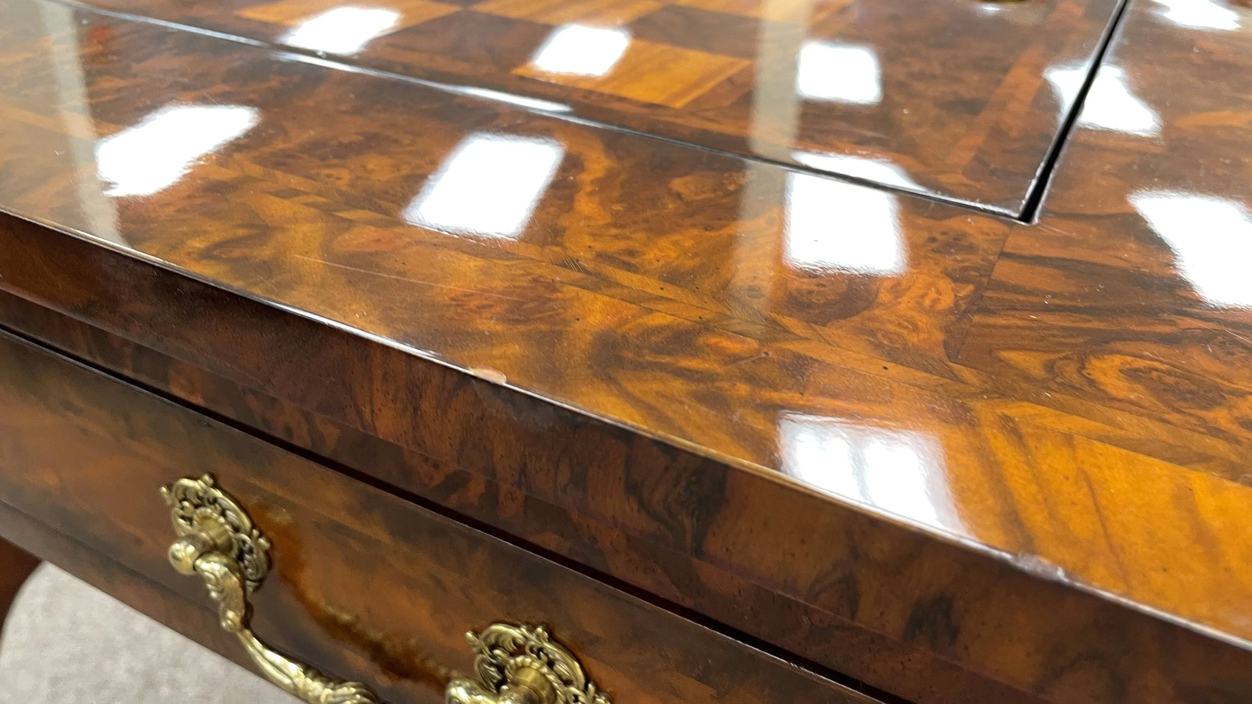 Encore Furniture Gallery-Maitland Smith Mahogany Game Table with 2